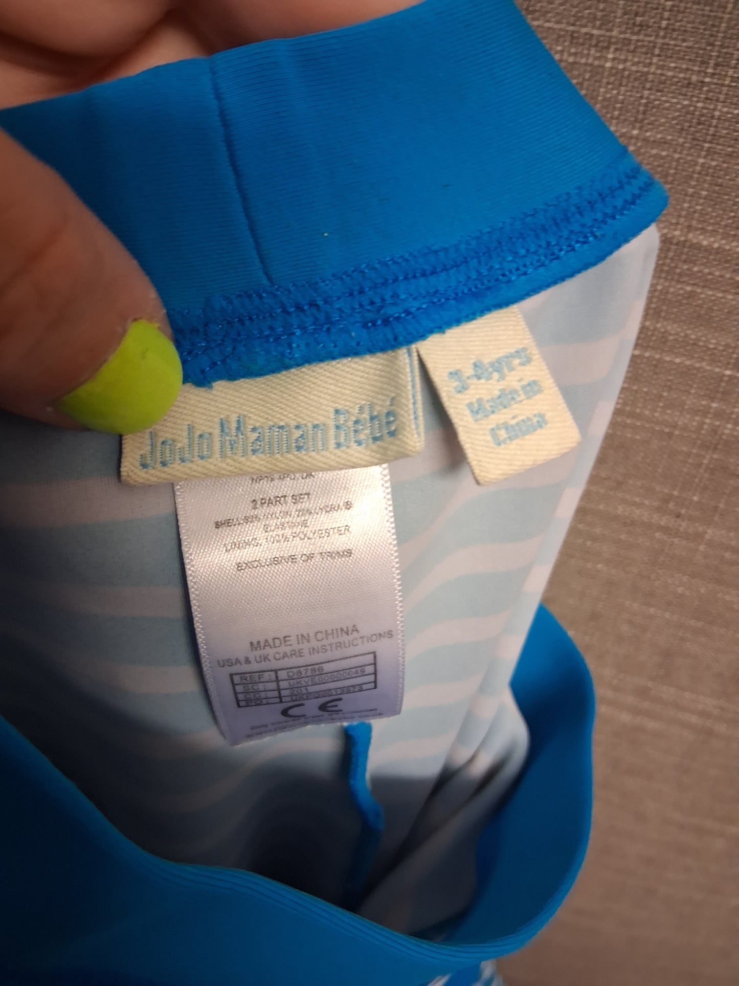 JoJo Maman Bebe Swim Shorts Blue White Age 3-4 Years