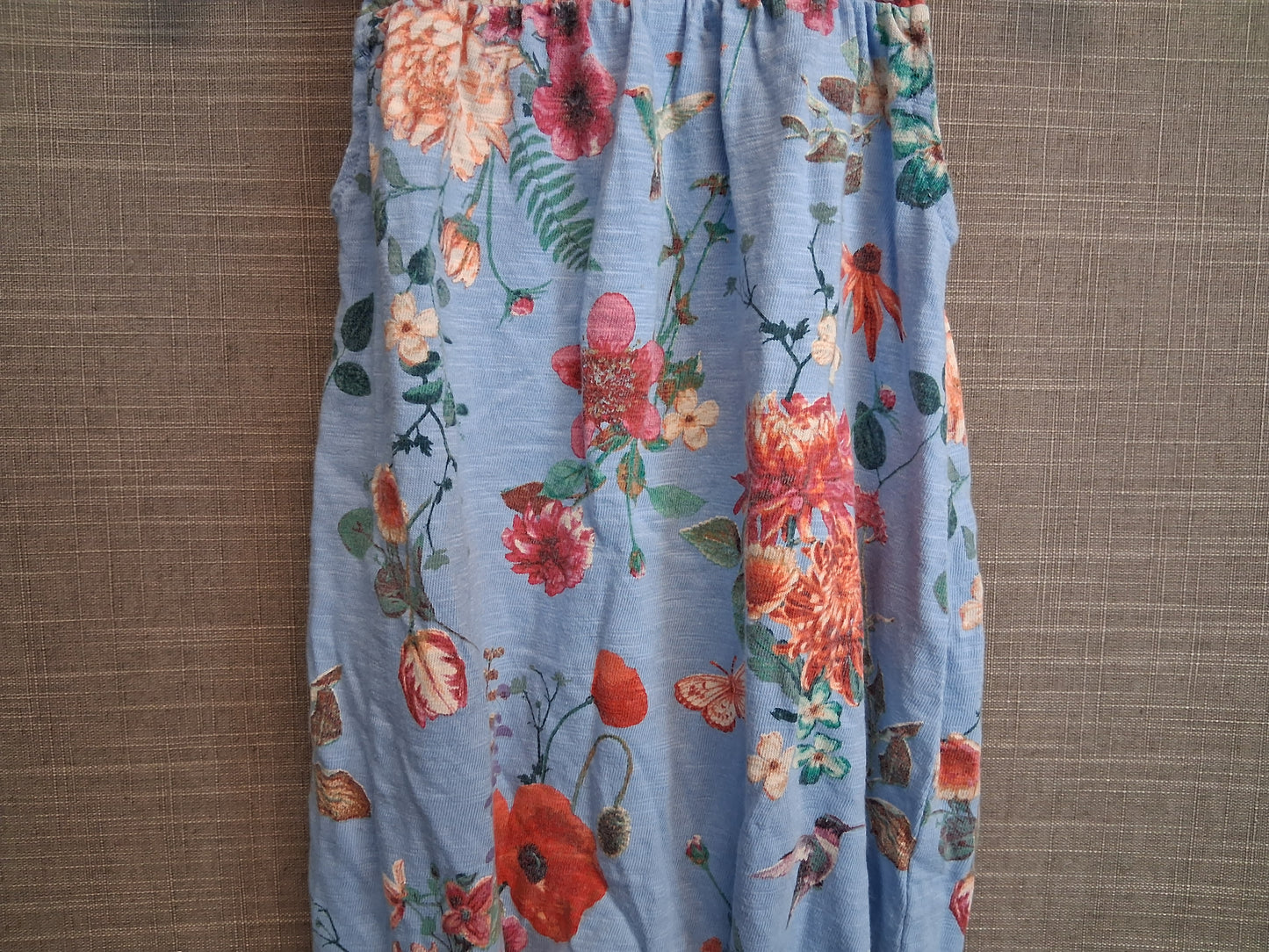 Next Girls Blue Floral Romper Sleeveless Jersey Age 3-6 Months
