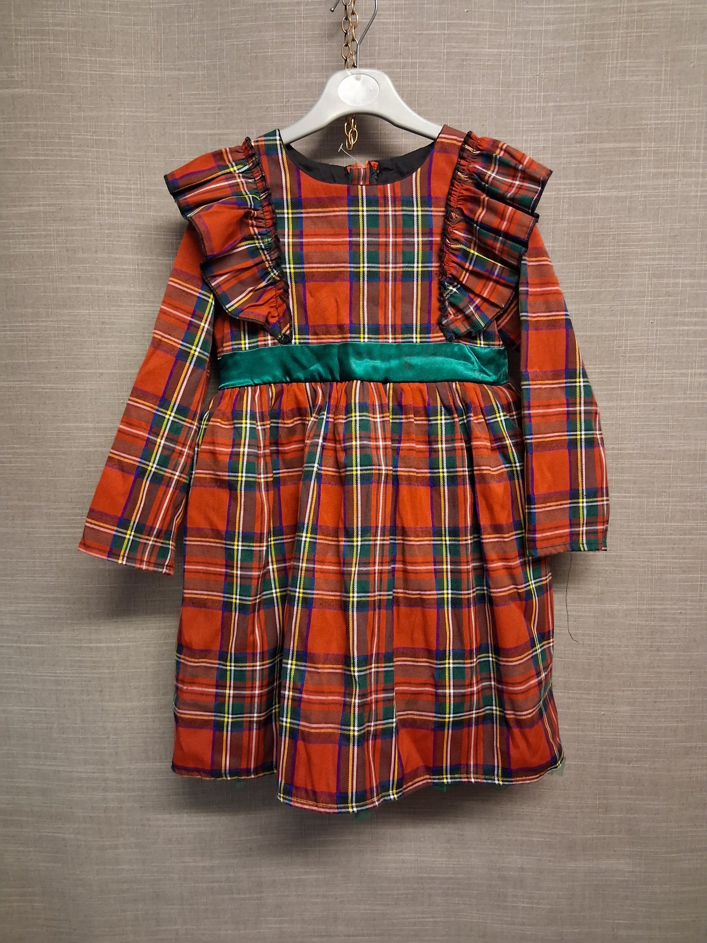 Shein Girls Red Tartan Party Dress Age 8 Years
