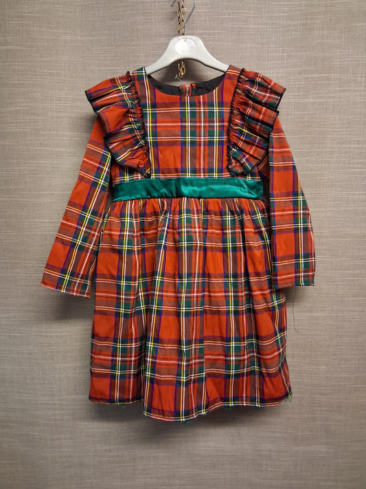 Shein Girls Red Tartan Party Dress Age 8 Years