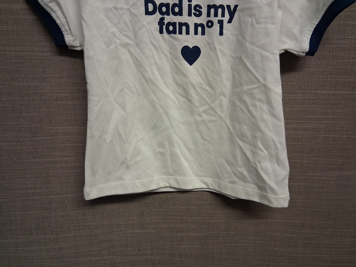Zara Girls "Dad is my Fan No 1" White T-Shirt Age 3 years New