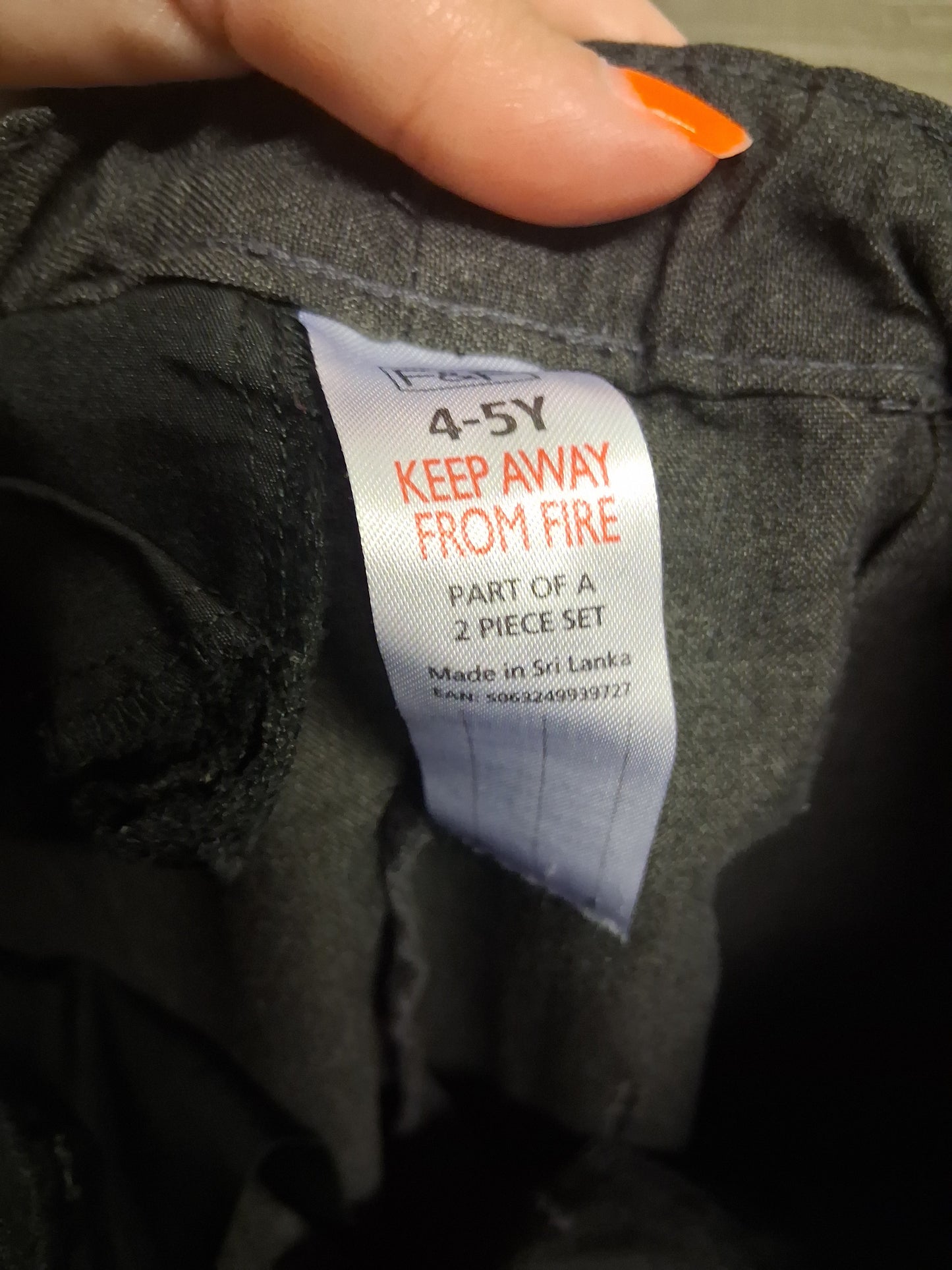F&F Boys Grey School Trousers Age 4-5 Years