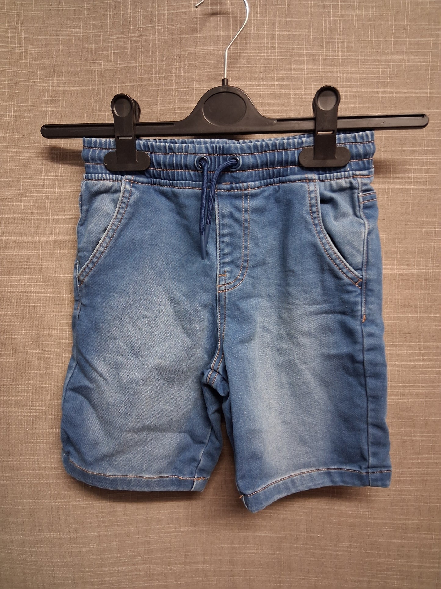 Primark Boys Blue Denim Pull on Short Elastic Waist Age 6-7 Years
