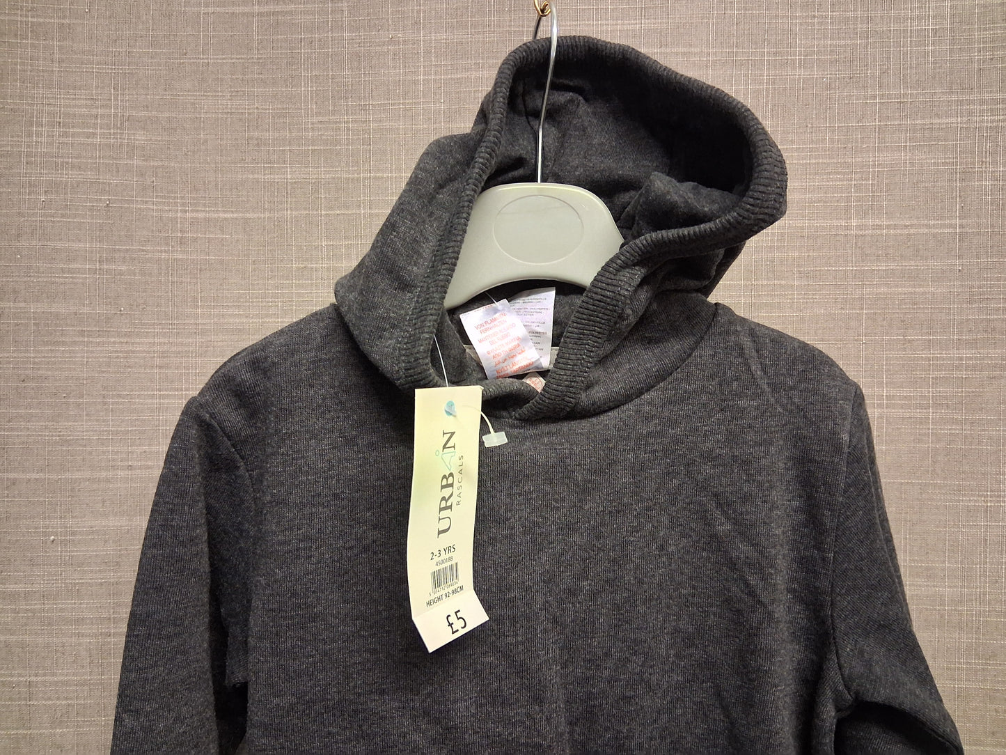 Peacocks Boys Grey Hoodie Age 2-3 Years New