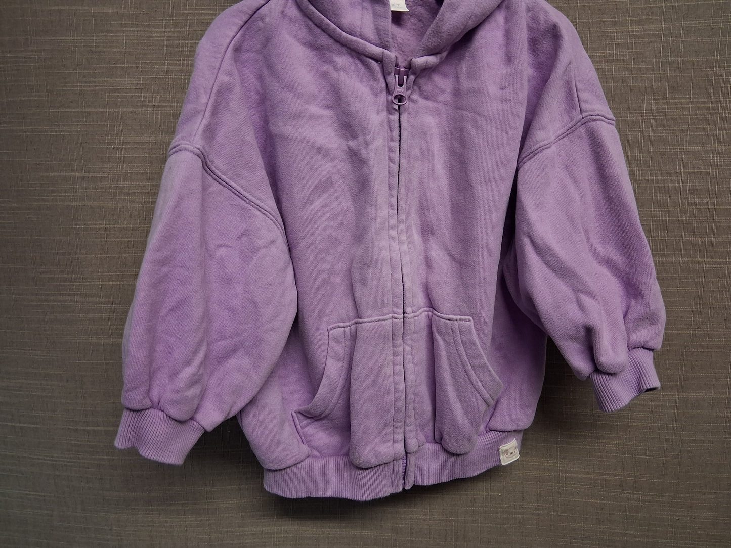 Next Girls Lilac Hoodie With Ears Jersey Age 2-3 Years Oversized