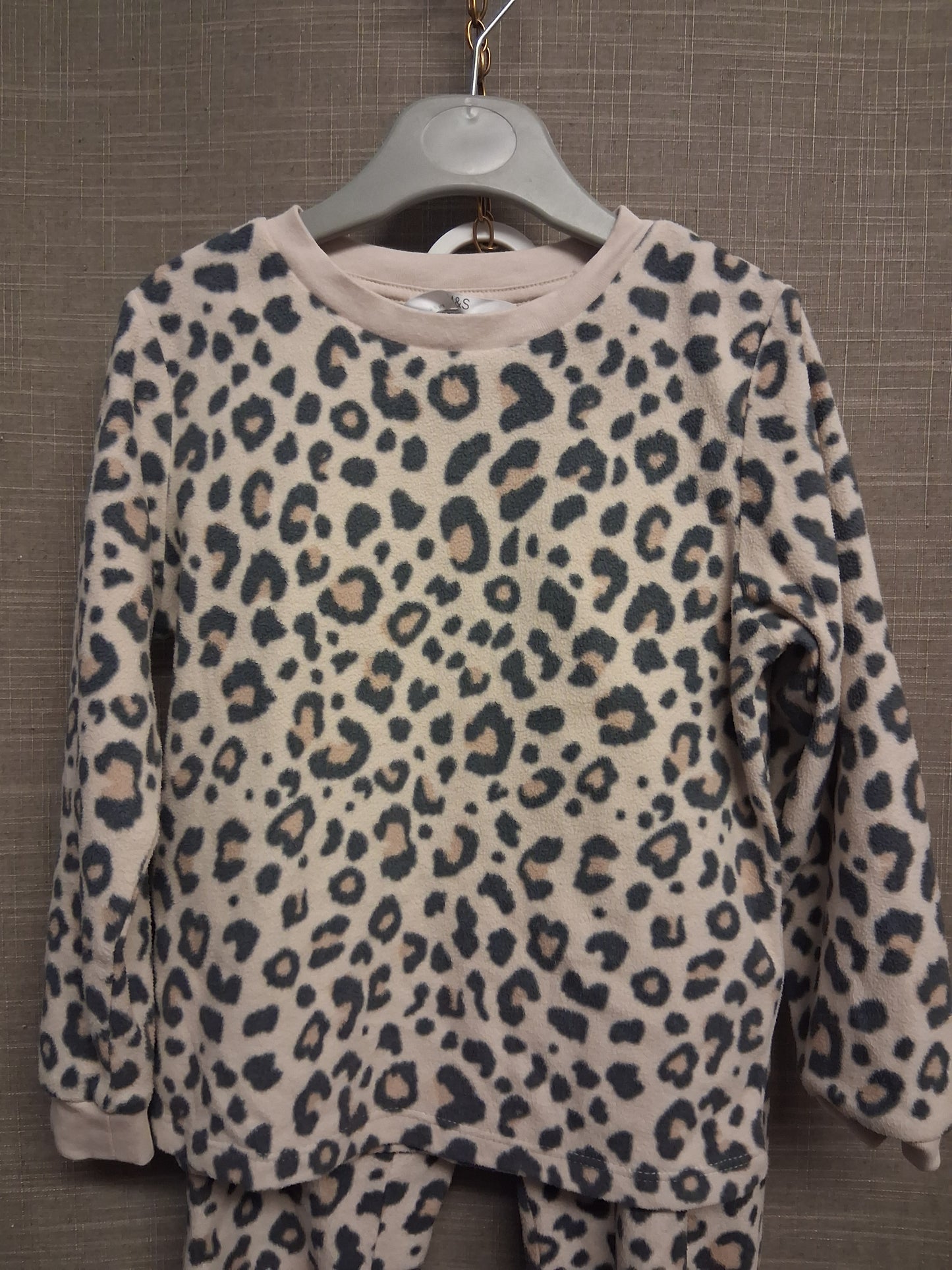 Marks and Spencer Girls Animal Print Fleece 2 Piece PJs Pyjamas Set Age 4-5 Years