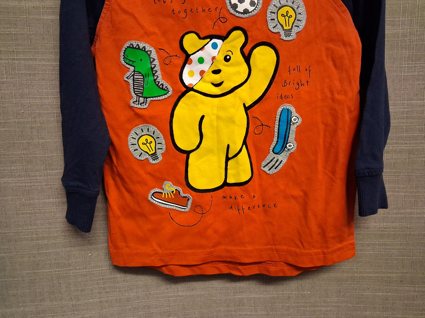 George Boys "Pudsey" Children in Need Blue Red Long Sleeve Age 2-3 Years