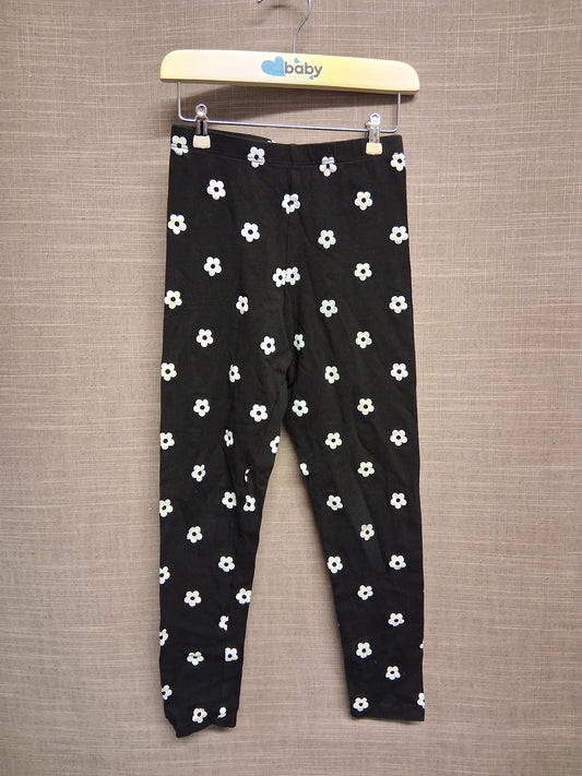 Matalan Black Floral Jersey Leggings Age 7 Years