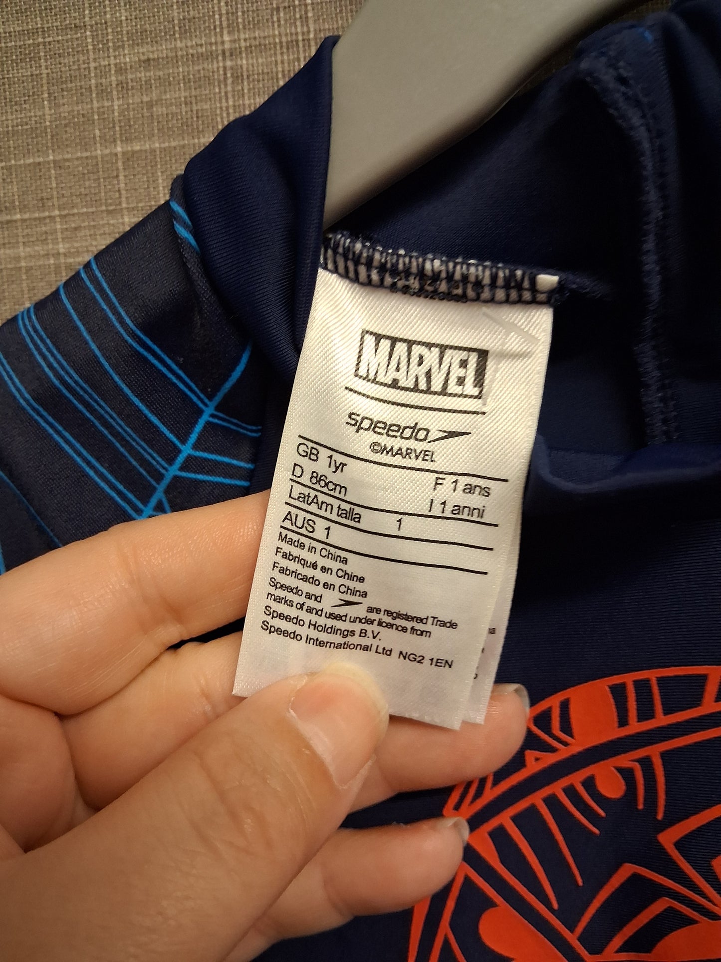 Marvel Speedo Boys UV Swimsuit All in One Age 2 years
