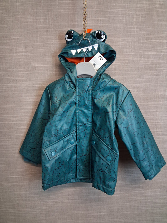 George Boys Dinosaur Raincoat Age 12-18 Months Green New