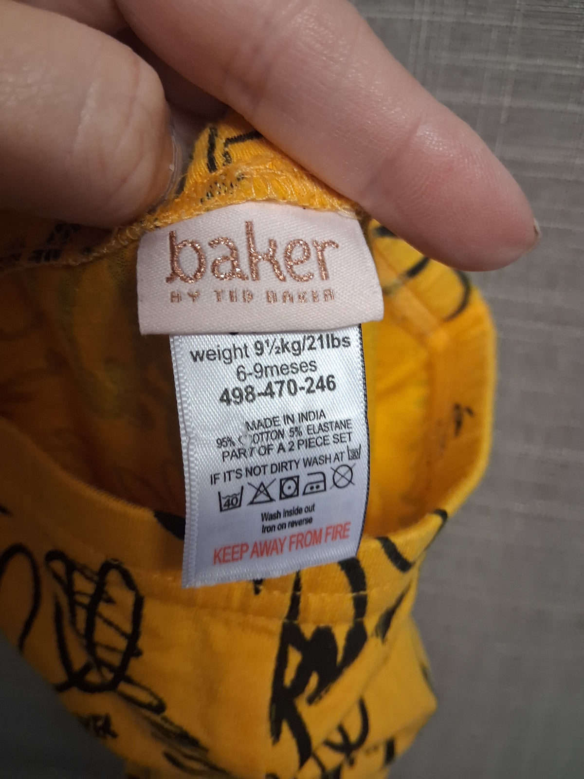 Ted Baker Boys Yellow Leggings Joggers Age 6-9 Months