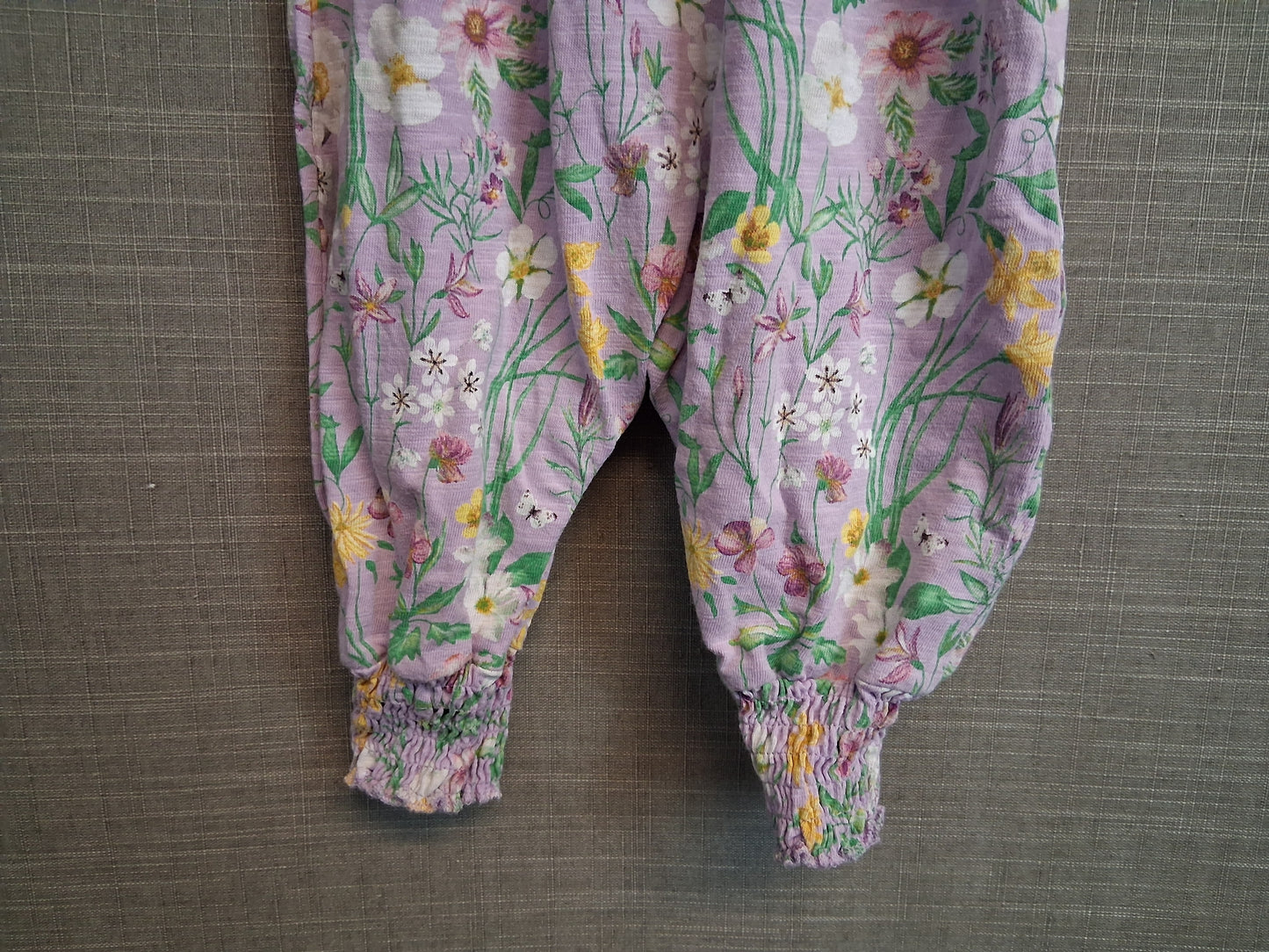 Next Girls Lilac Floral Jersey Sleeveless Romper Age 3-6 Months