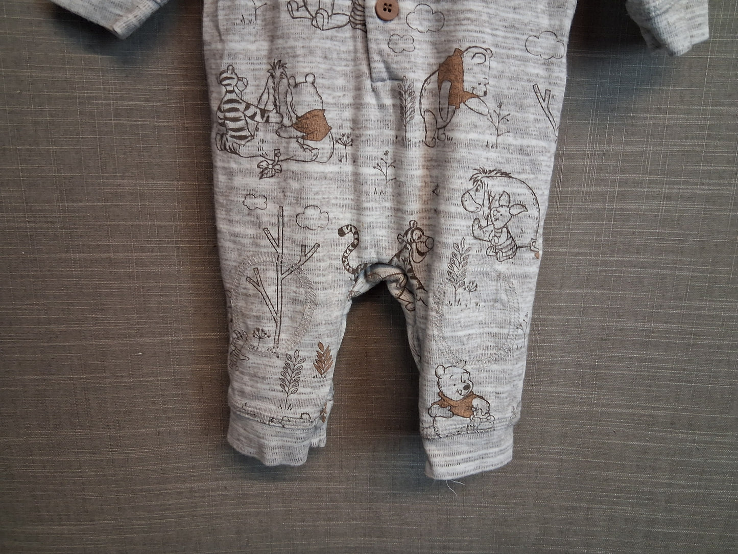 George Disney Winnie the Pooh Boys Sleepsuit Romper Age 0-3 Months Beige
