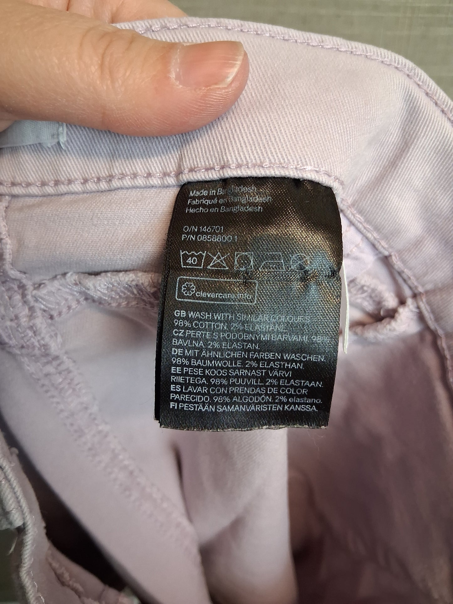 H&M Girls Lilac Denim Skirt Age 7-8 Years