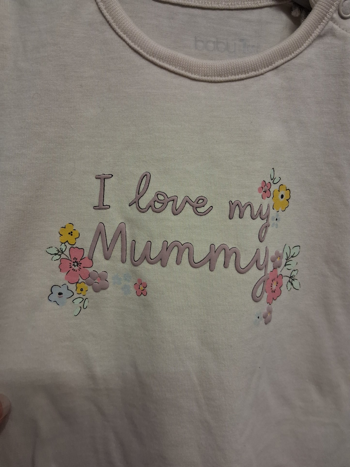TU Girls 'I love my Mummy' Cream Short Sleeve T-Shirt Age 6-9 Months