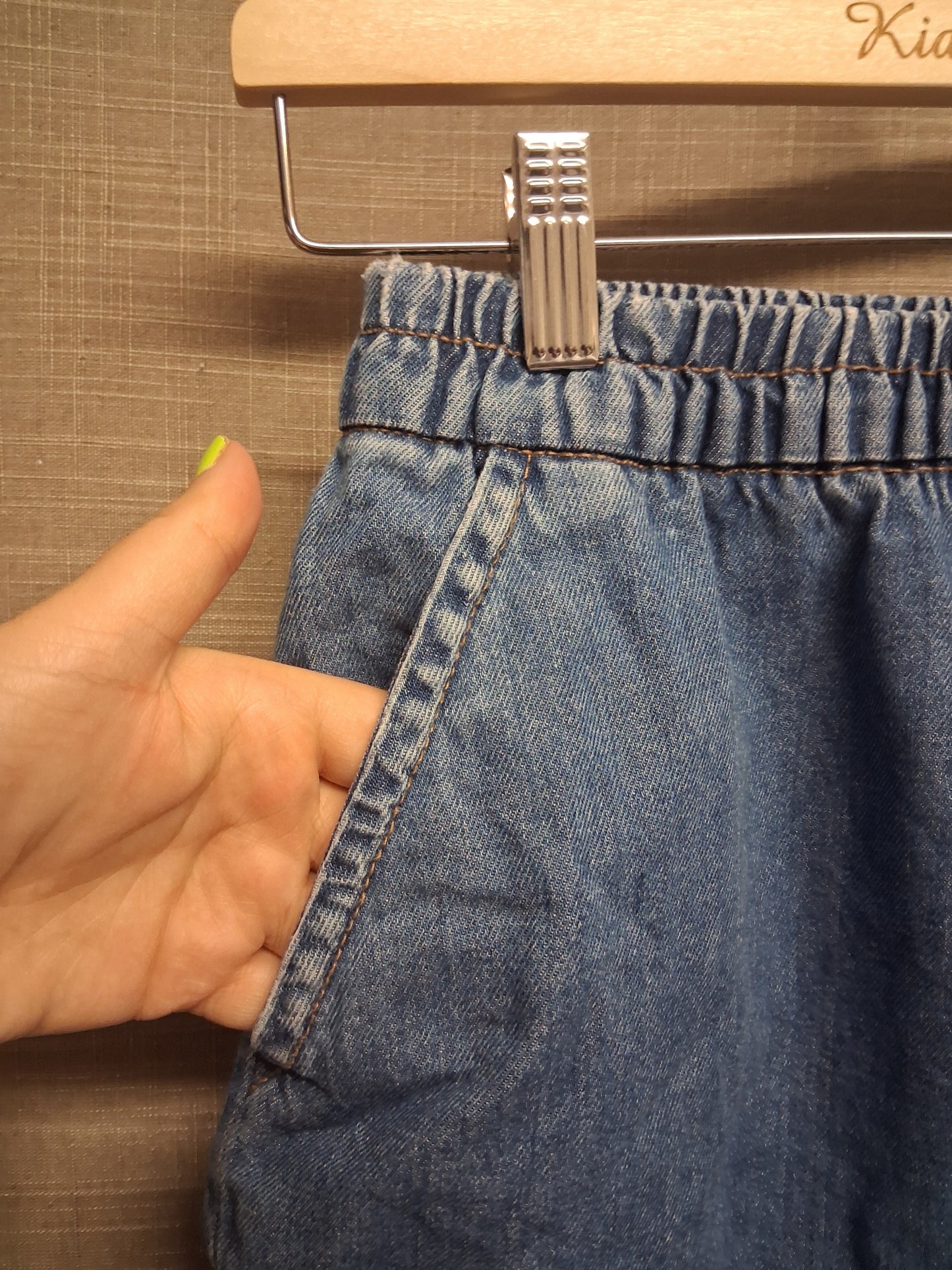 New Look Girls Denim Blue Shorts Elastic Waist Age 15 Years