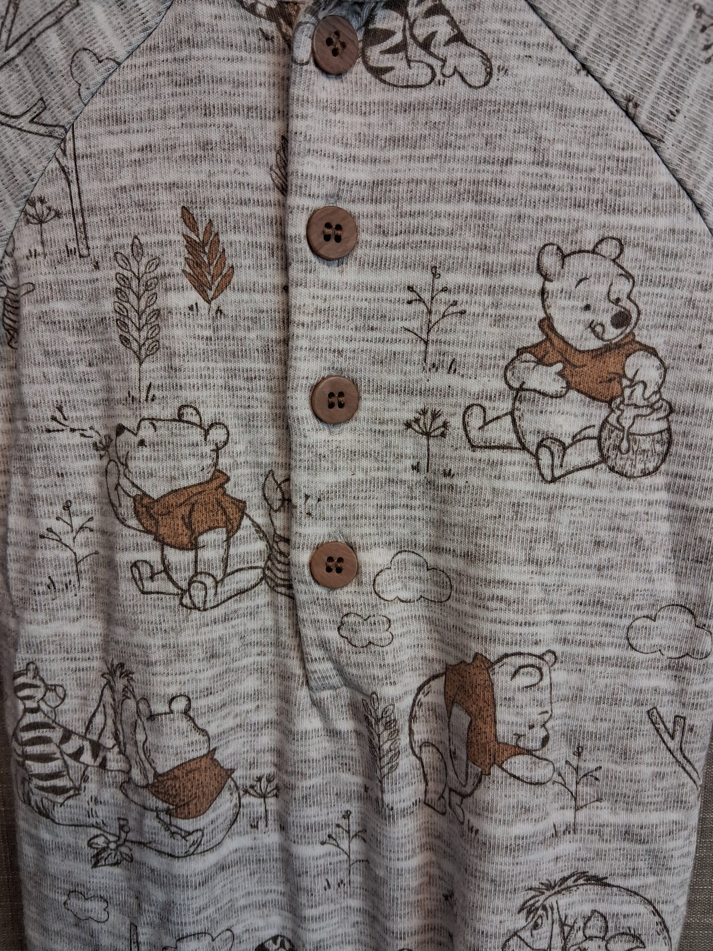 George Disney Winnie the Pooh Boys Sleepsuit Romper Age 0-3 Months Beige
