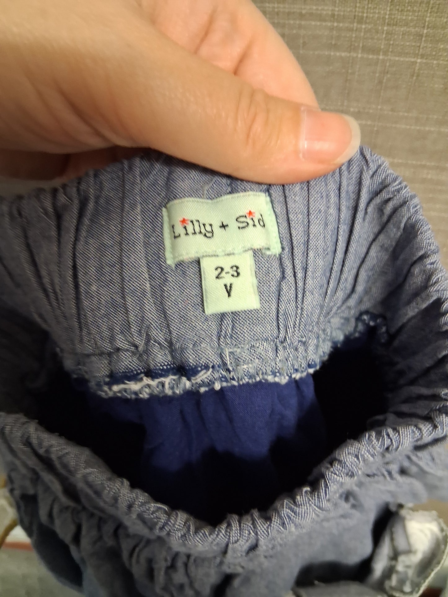 Lilly + Sid Blue Chambray Denim Skirt Lined Pockets Age 2-3 Years