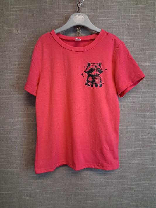 Shein Girls Pink Cute but Feral T-Shirt Age 7 Years Short Sleeve