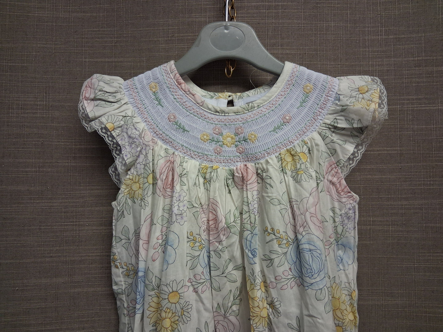 Lil Cactus Girls Floral A Line Dress Short Sleeve 100% Cotton Age 3 Years