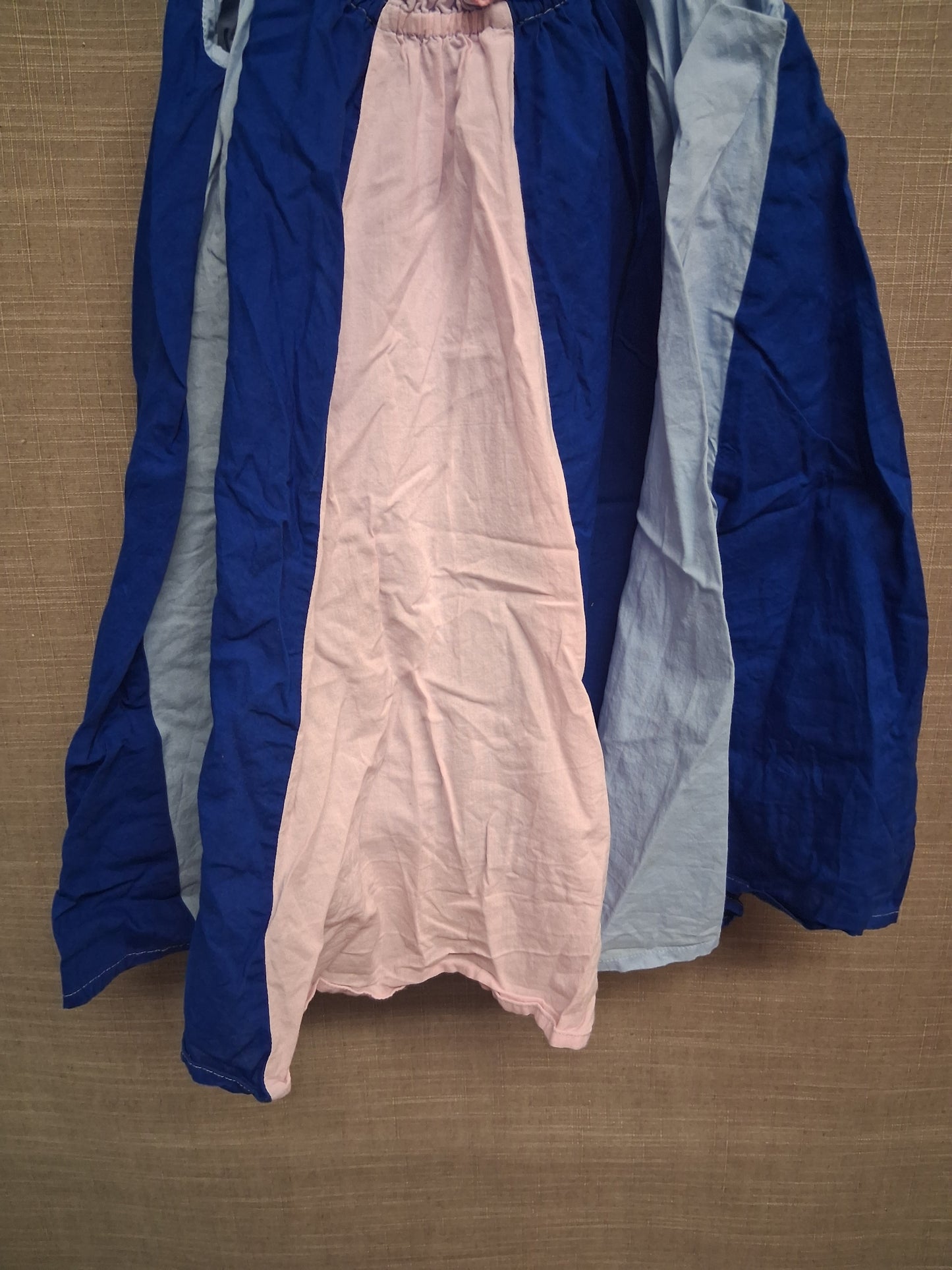 Marks and Spencer Blue Pink Tent Dress Layered Age 2-3 Years 100% Cotton