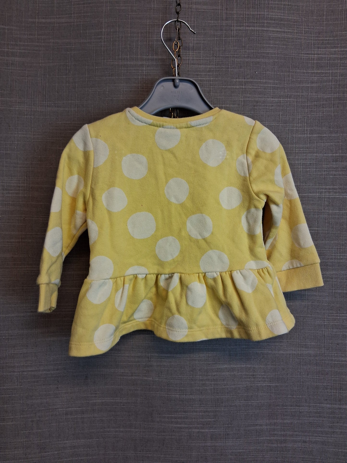 F&F Disney Daisy Long Sleeve T-Shirt Yellow Spotty Age 3-6 Months