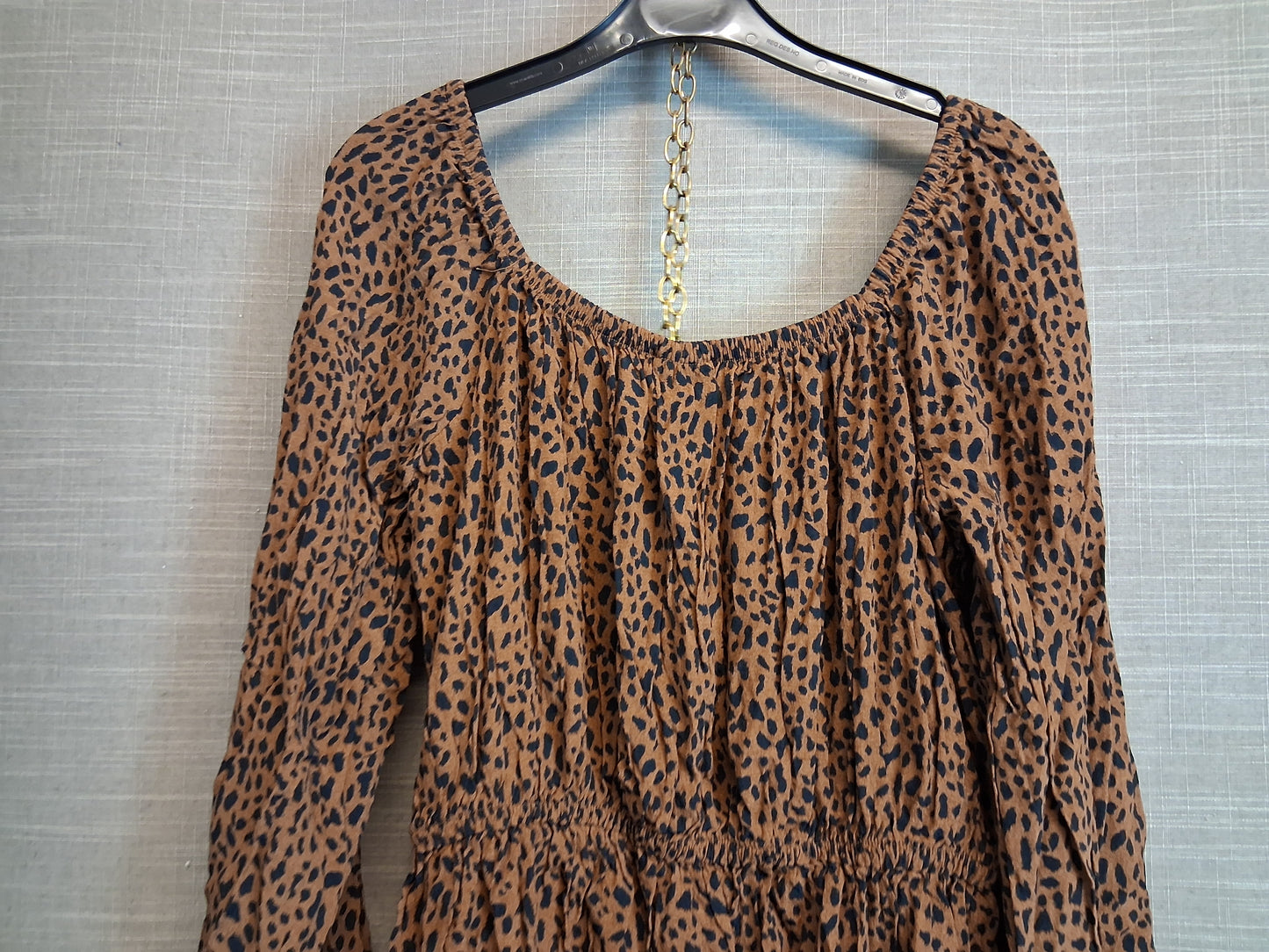 GAP Girls Animal Print Brown Gypsy Style Dress Age 12 Years Long Sleeve