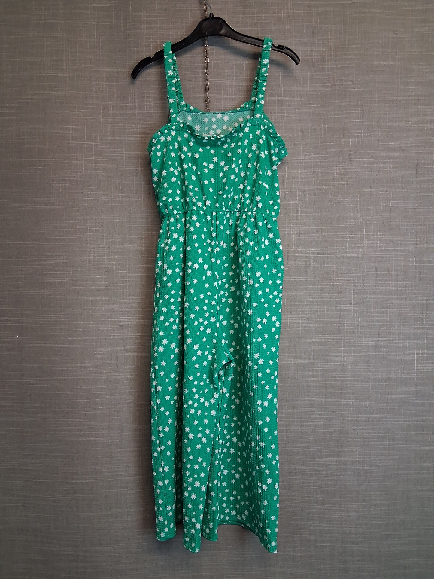 Primark Girls Green Floral Jumpsuit Strappy Age 10-11 Years