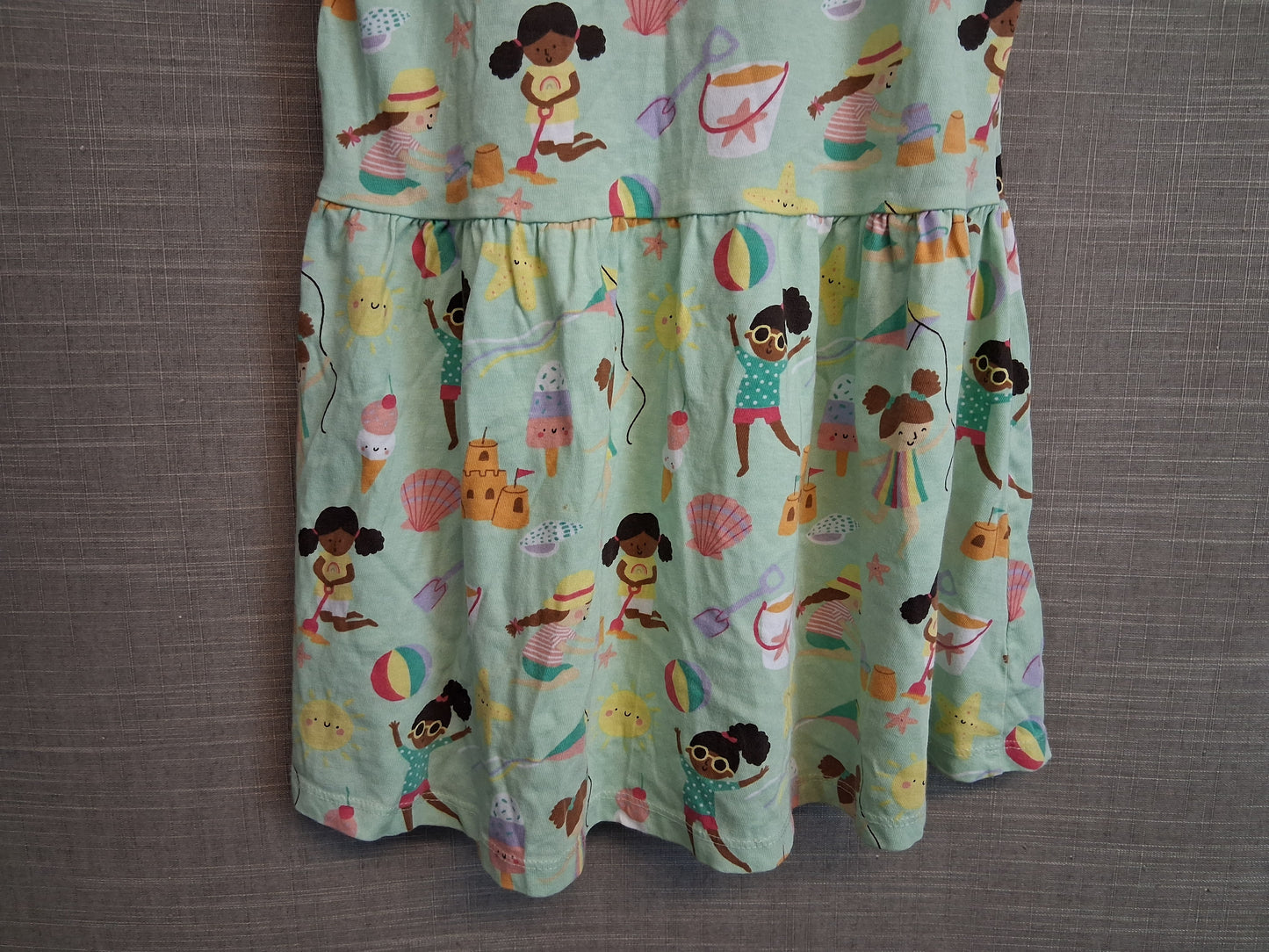 TU Girls Green Jersey T-Shirt Dress Age 6-7 Years