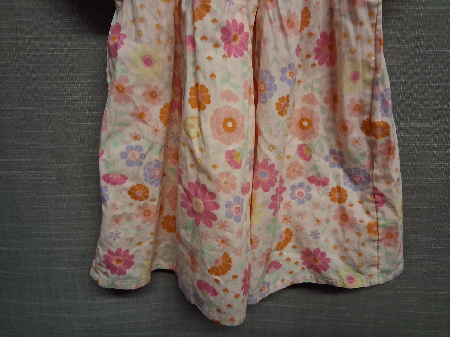 Nutmeg Girls Peach Floral Dress A Line Short Sleeve Age  9-12 Months
