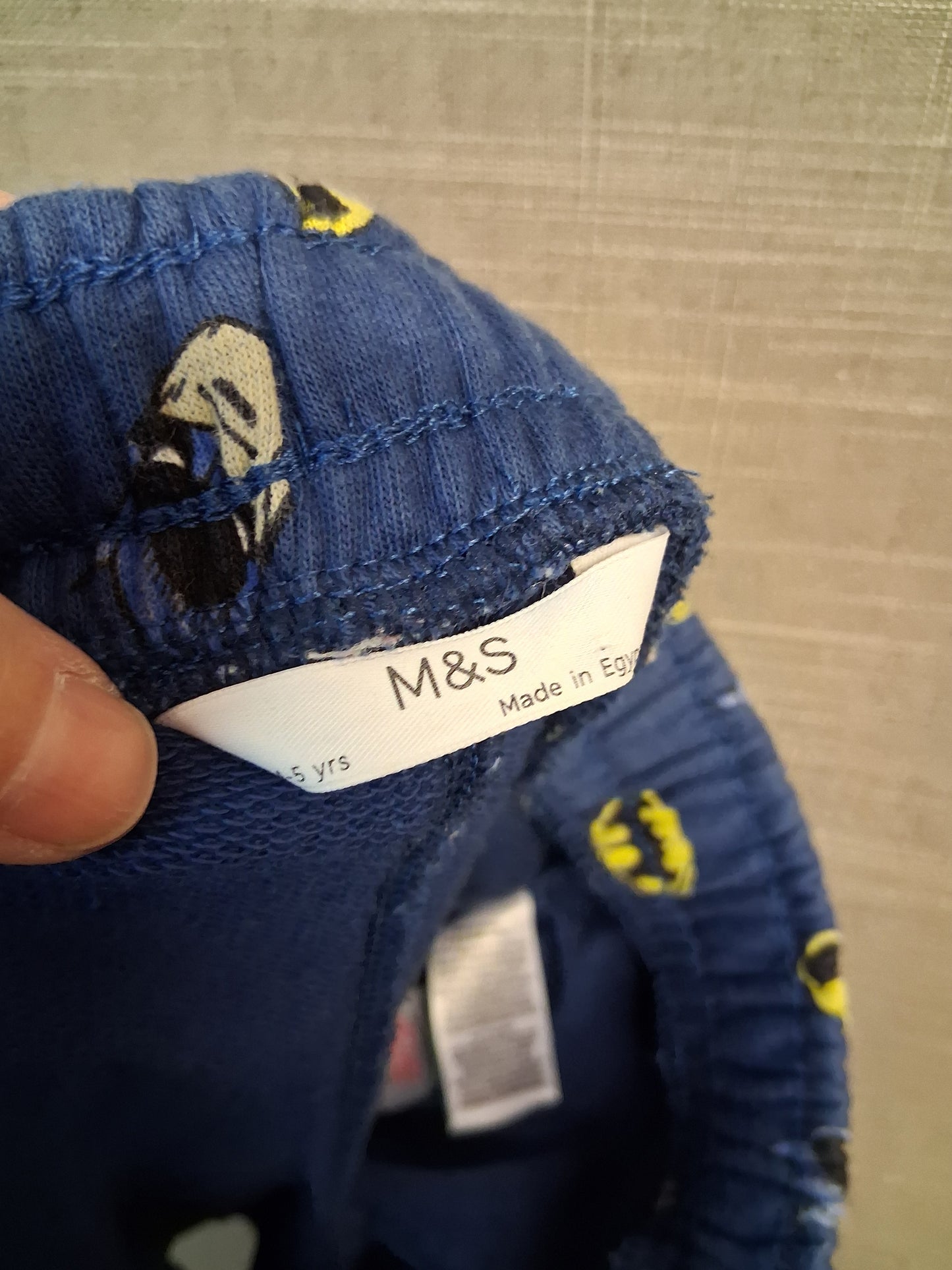 Marks And Spencer Blue Batman Jersey Shorts Age 4-5 Years