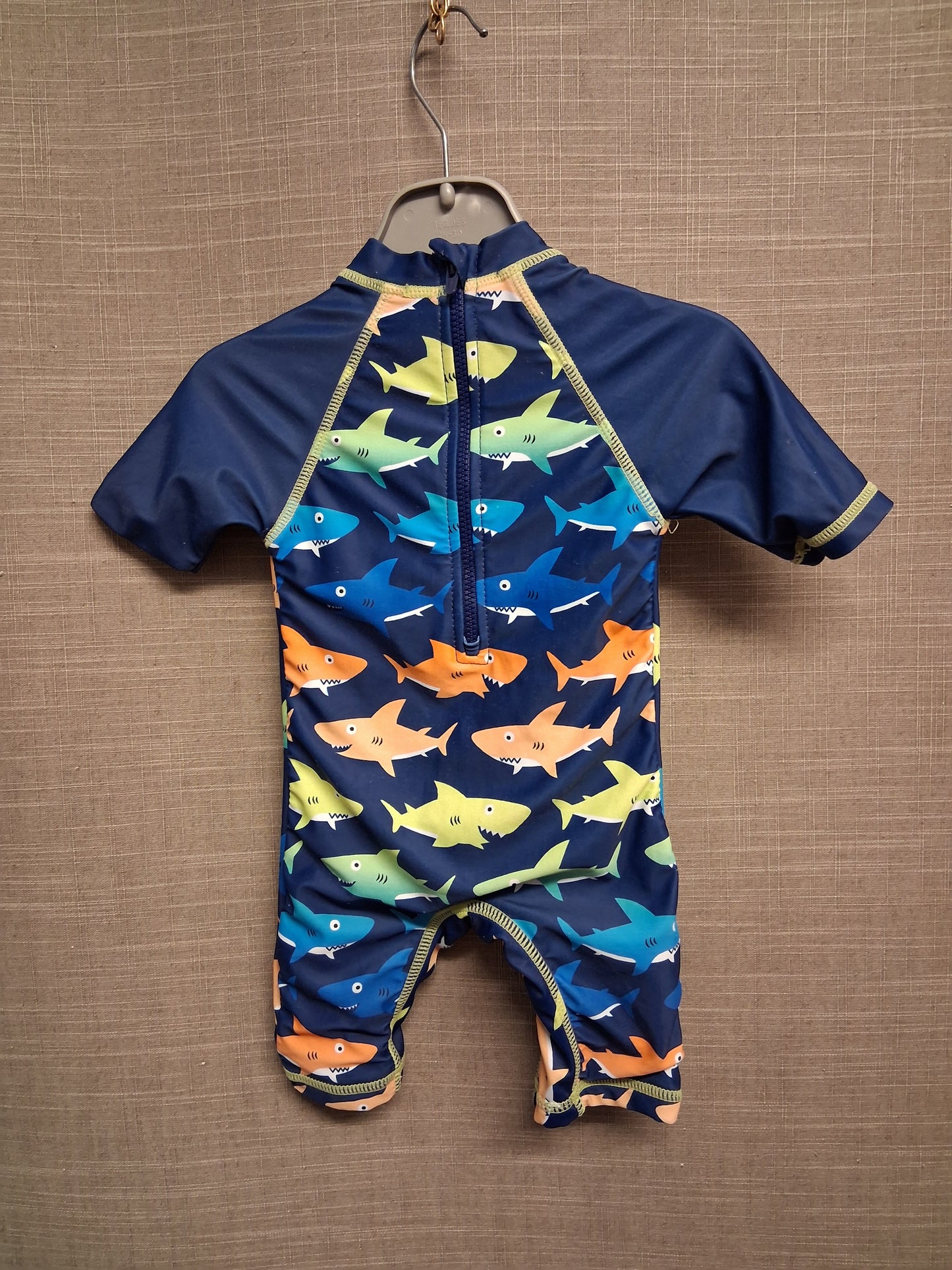 Lullaby Peacocks Boys UV Swimsuit One Piece Blue Multicolour Age 3-6 Months