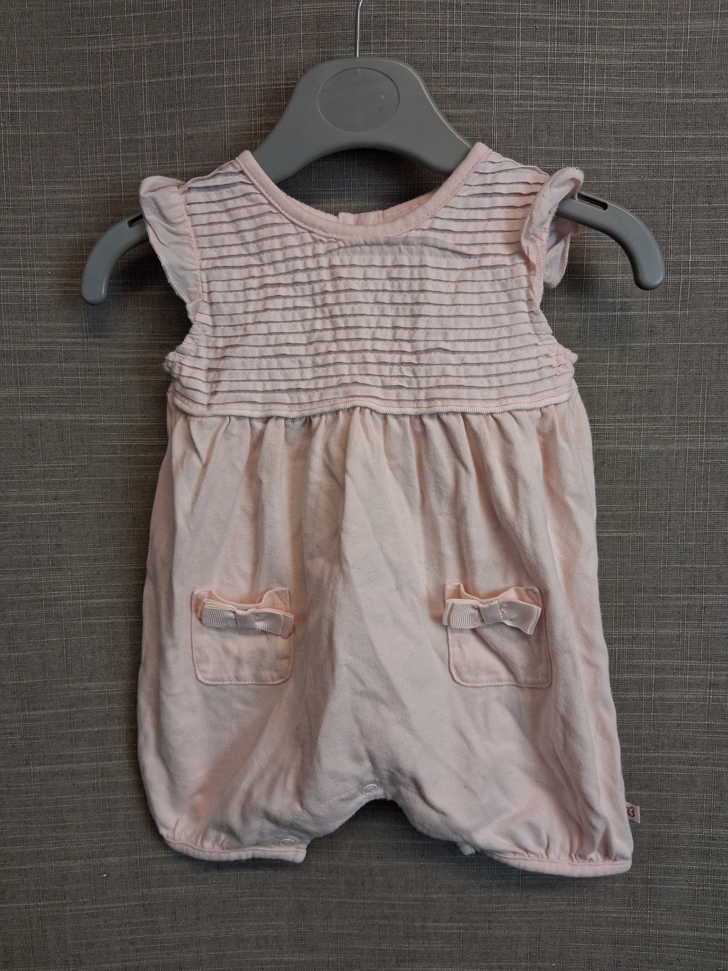 Ted Baker Girls Pale Pink Romper Jersey Mix Sleeveless Age Newborn