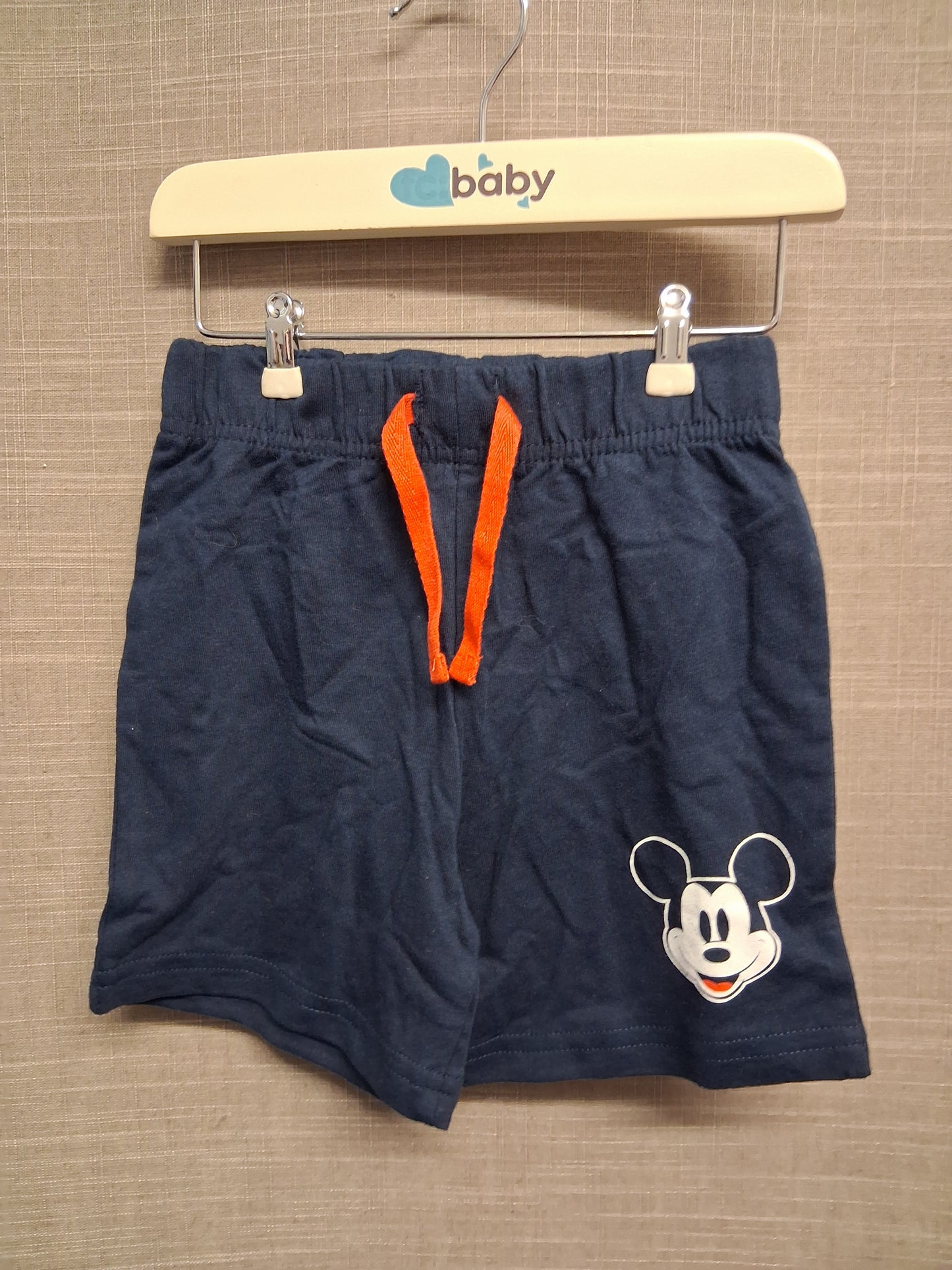 Disney Primark Mickey Mouse Navy Jersey Jogger Shorts Age 12-18 Months