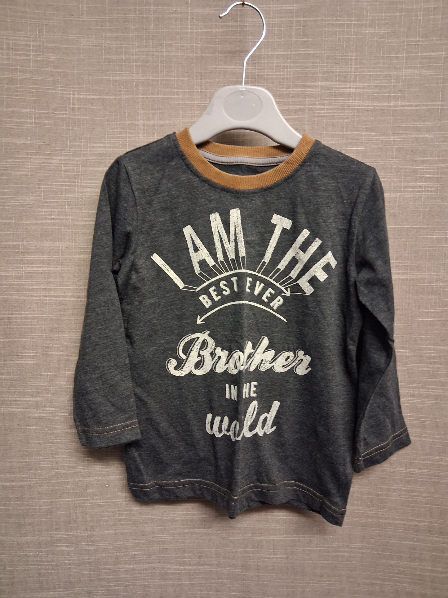 Next Boys Grey Long Sleeve T-Shirt 'I'm the best brother' Age 18-24 Months