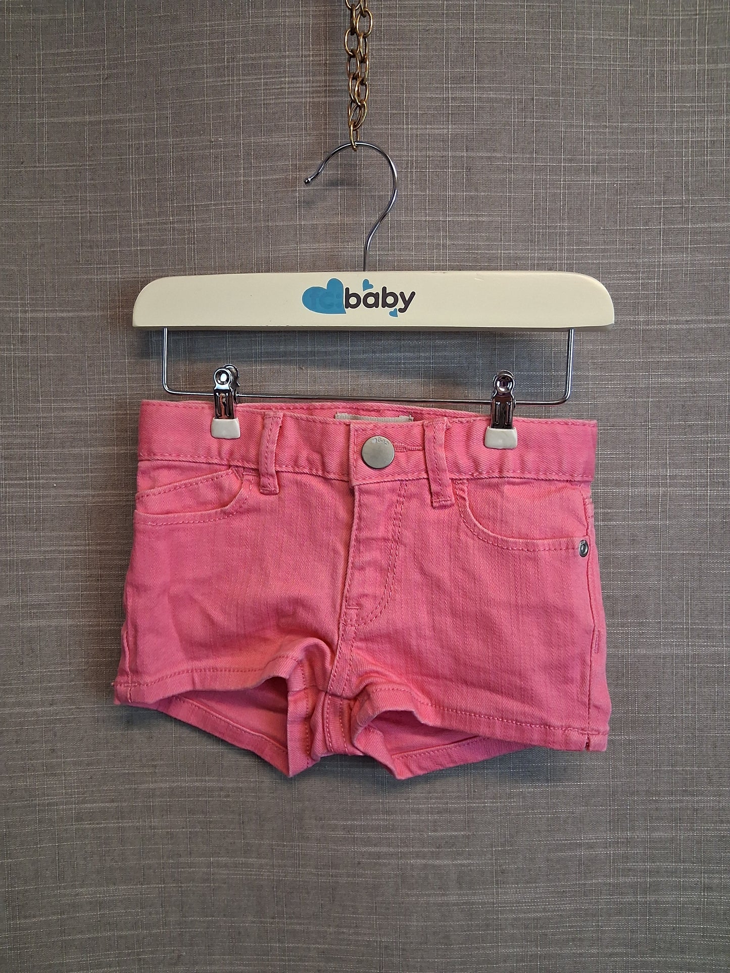 GAP Girls Pink Denim Shorts Age 12-18 Months Adjustable Waist