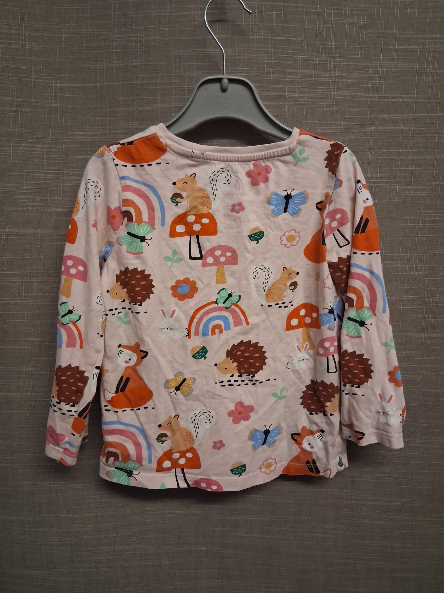 F&F Girls Long Sleeve Woodland Animal Theme T-Shirt Age 4-5 Years