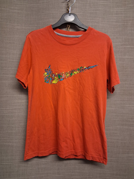 Nike Boys Red T-Shirt Short Sleeve Large Tick Print Age 8-10 Years