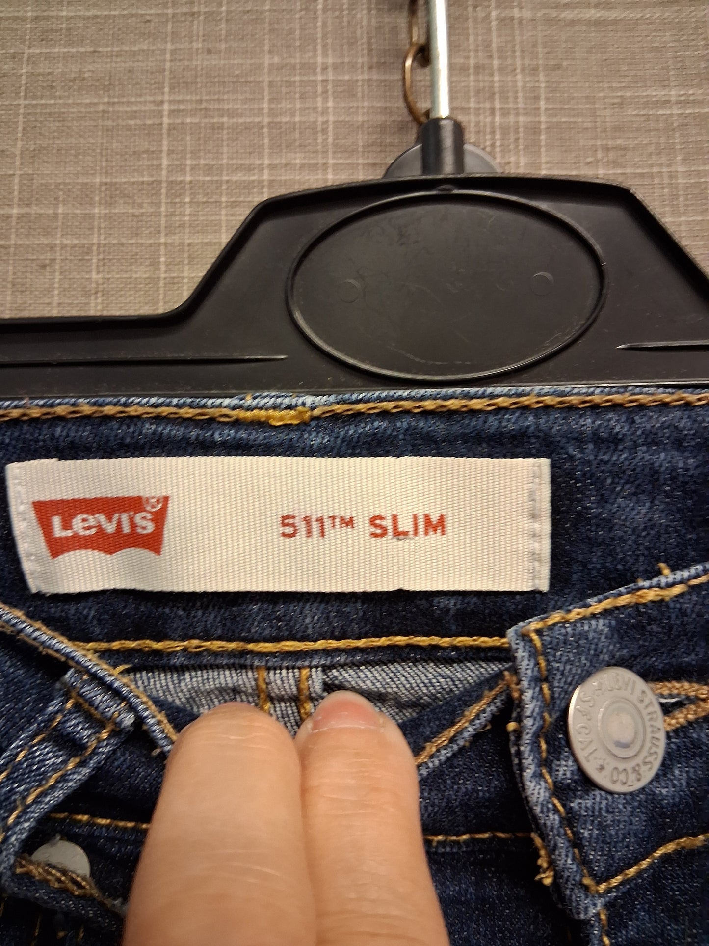 Levis 511 Slim Leg Boys Jeans Darkwash Adjustable Waist Age 12 Years