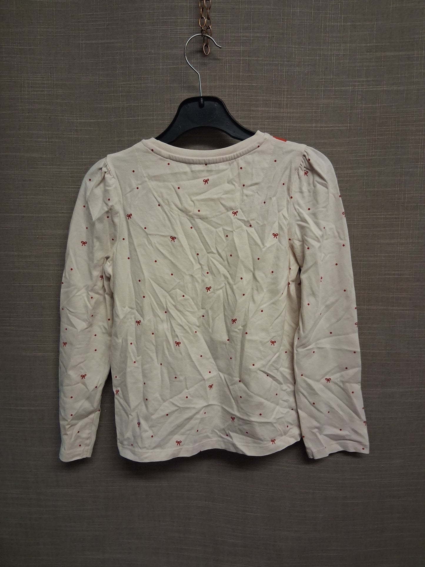 TU Girls Cream Red Sequin Long Sleeve T-Shirt Age 6-7 Years