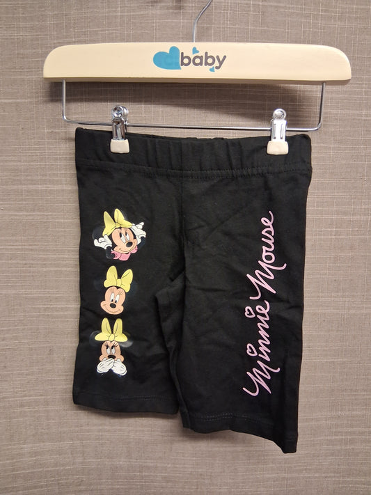 Primark Disney Girls Minnie Mouse Cycle Shorts Black Age 18-24 Months
