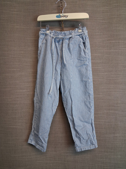 Next Girls Blue White Striped Trousers Age 3-4 Years