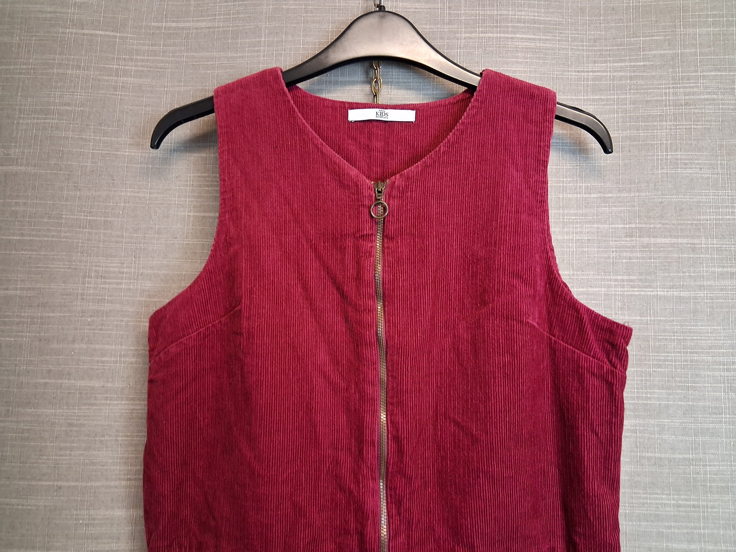 Marks and Spencer Corduroy Full Zip Burgundy Dress Age 13-14 Years