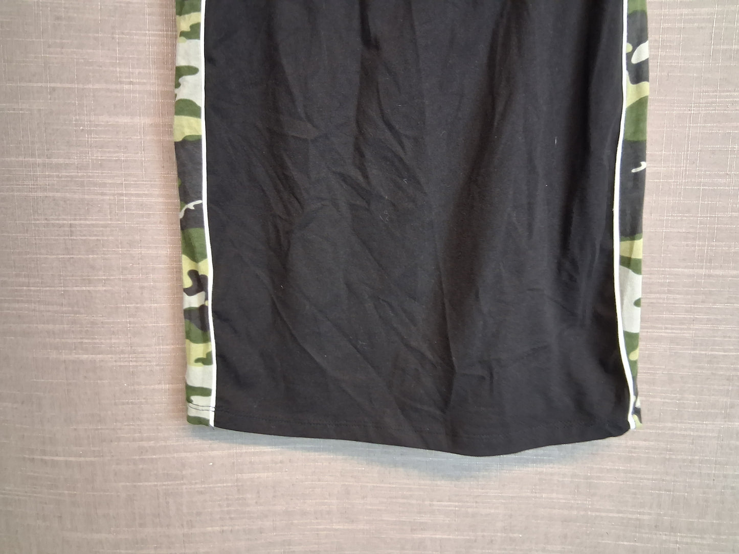 New Look Girls Jersey Pencil Skirt Black Camoflague Trim 12-13 Years