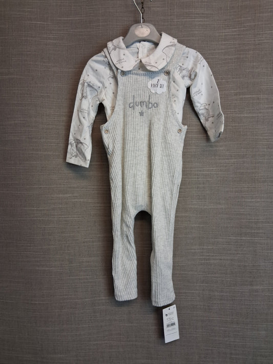 Disney George Dumbo Grey 2 Piece Outfit Age 9-12 Months New