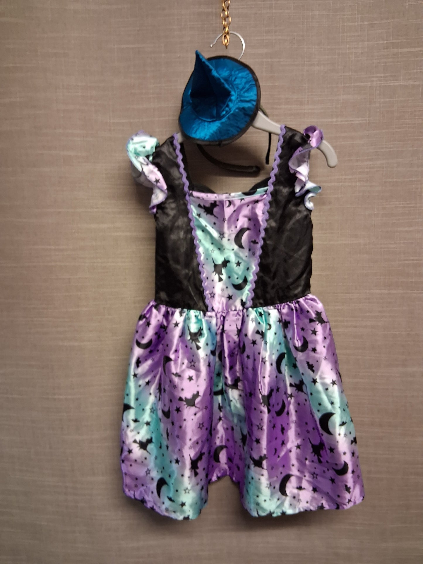 Morrisons Girls Halloween Witches Costume with Headband Age 3-4 Years