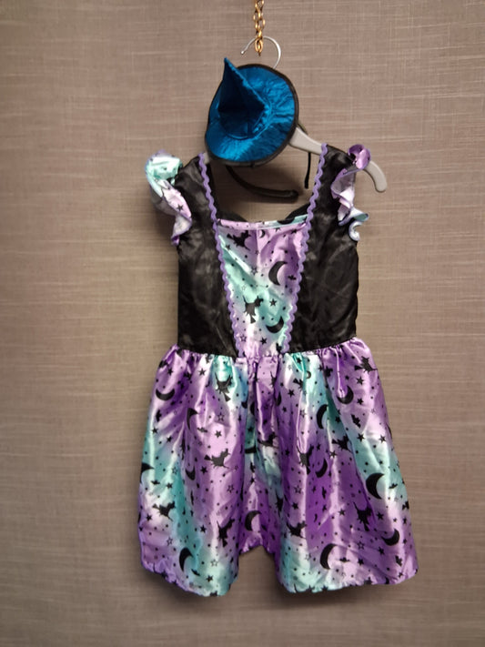 Morrisons Girls Halloween Witches Costume with Headband Age 3-4 Years