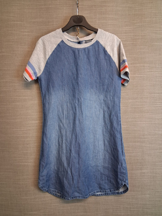 Next Girls Denim Jersey Mix Dress Short Sleeve Age 10 Years