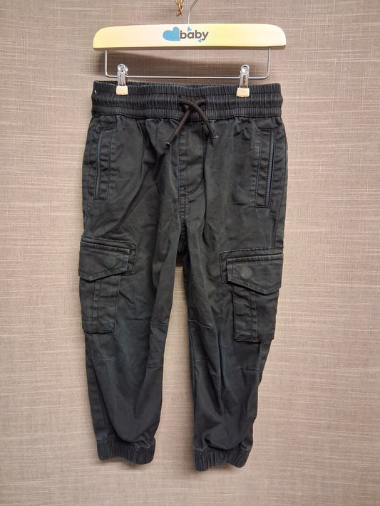 River Island Black Cargo Trousers Age 2-3 Years