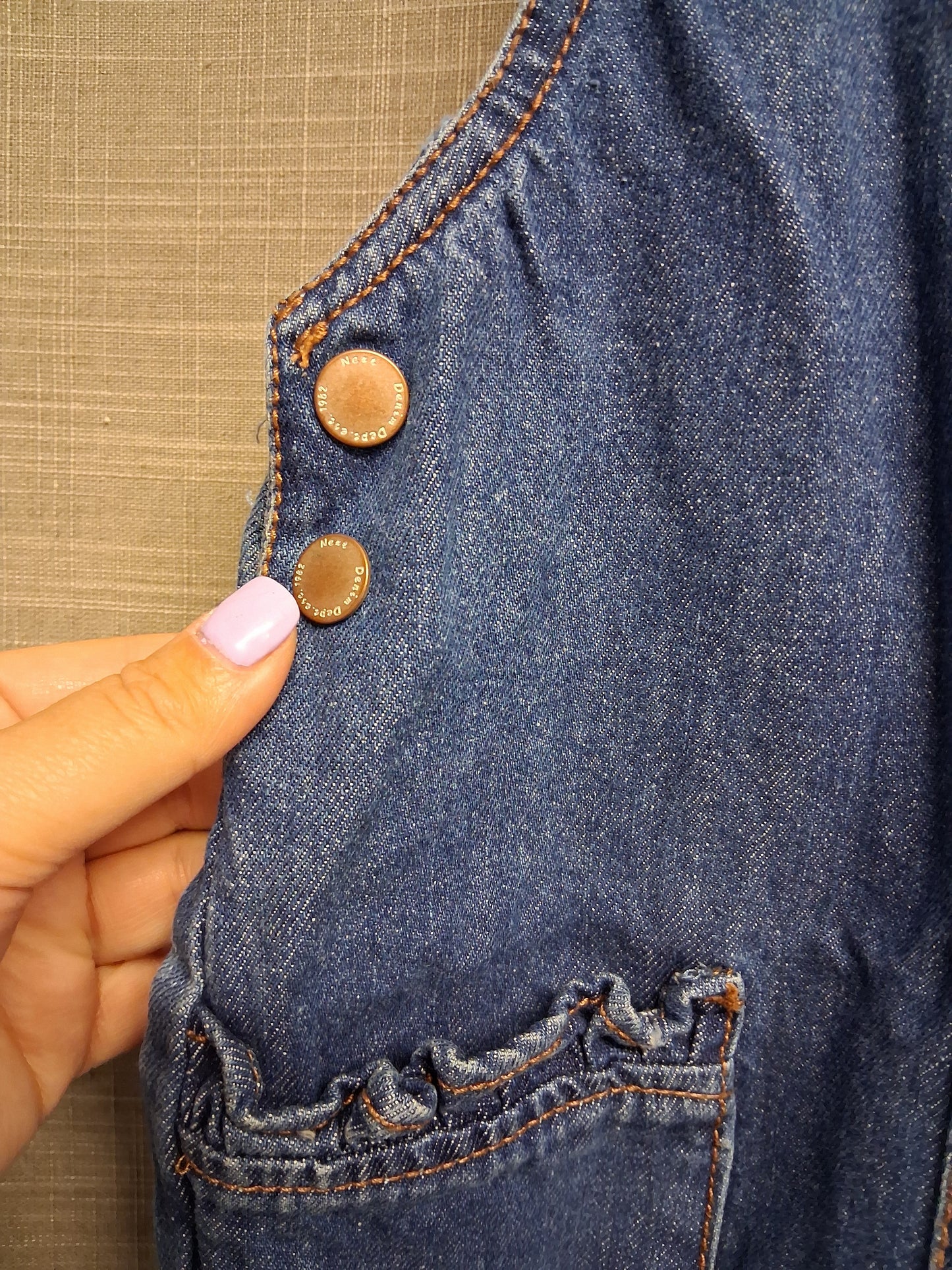 Next Girls Denim Dungarees Blue Age 18-24 Months